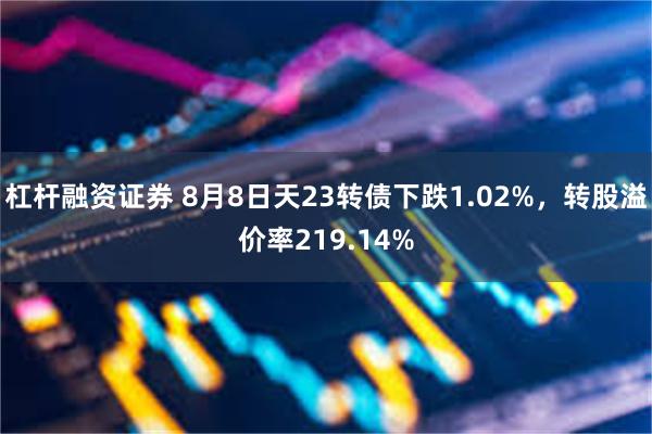 杠杆融资证券 8月8日天23转债下跌1.02%，转股溢价率219.14%