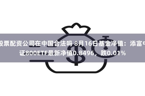 股票配资公司在中国合法吗 8月16日基金净值：添富中证800ETF最新净值0.8496，跌0.01%