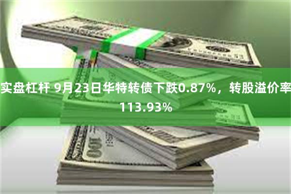 实盘杠杆 9月23日华特转债下跌0.87%，转股溢价率113.93%