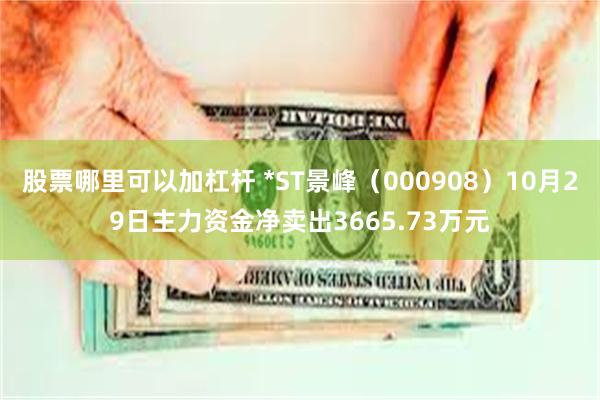 股票哪里可以加杠杆 *ST景峰（000908）10月29日主力资金净卖出3665.73万元