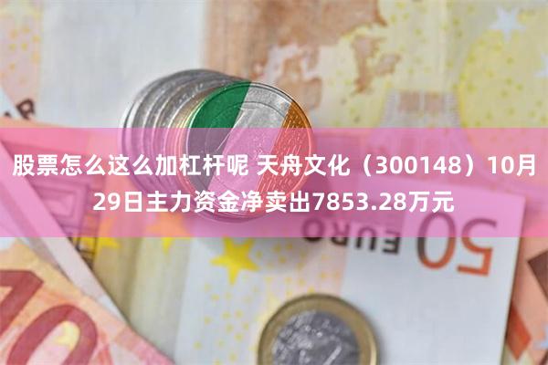 股票怎么这么加杠杆呢 天舟文化（300148）10月29日主力资金净卖出7853.28万元