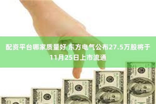 配资平台哪家质量好 东方电气公布27.5万股将于11月25日上市流通