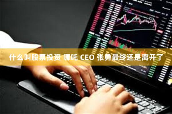 什么叫股票投资 哪吒 CEO 张勇最终还是离开了